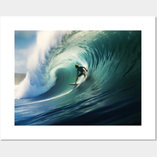 Surfing the perfect wave Posters and Art